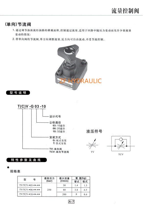 Flow control valve TCVG0310